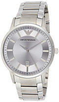 Emporio Armani Classic Quartz Silver Dial Silver Steel Strap Watch For Men - AR2478