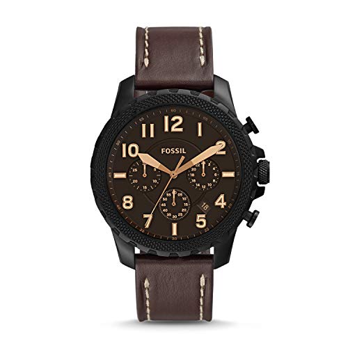 Fossil Bowman Chronograph Brown Dial Brown Leather Strap Watch for Men - FS5601