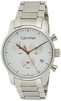 Calvin Klein City Chronograph White Dial Silver Steel Strap Watch for Men - K2G271Z6