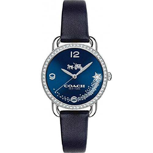 Coach Delancey Navy Blue Dial Blue Leather Strap Watch for Women - 14502668