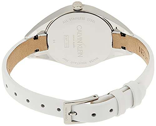 Calvin Klein Rebel White Dial White Leather Strap Watch for Women - K8P231L6