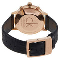 Calvin Klein Post Minimal Chronograph Rose Gold Dial Black Leather Strap Watch for Men - K7627201