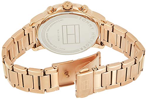 Tommy Hilfiger Claudia Black Dial Rose Gold Steel Strap Watch for Women - 1781820