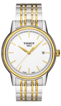 Tissot T Classic Carson Quartz White Dial Two Tone Steel Strap Watch for Men - T085.410.22.011.00