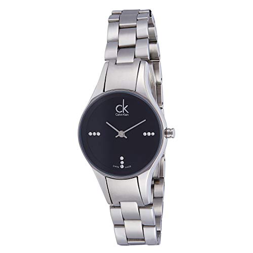 Calvin Klein Simplicity Diamonds Black Dial Silver Steel Strap Watch for Women - K4323102