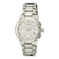 Burberry City Chronograph White Dial Silver Steel Strap Watch For Women - BU9700