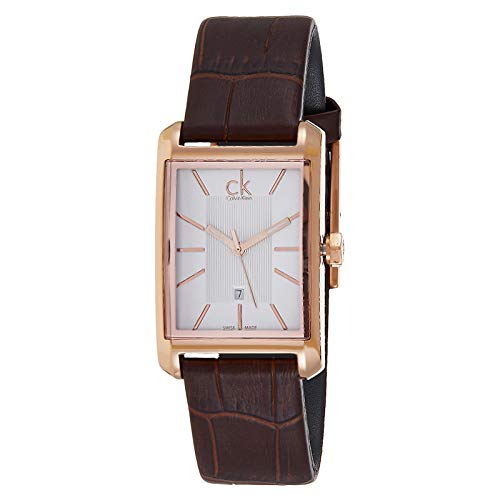 Calvin Klein Window White Dial Brown Leather Strap Watch for Women - K2M23620