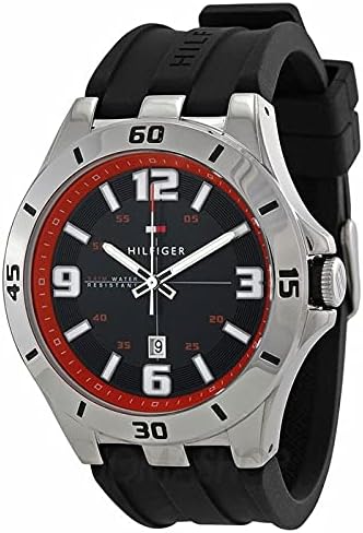 Tommy Hilfiger Drew Black Dial Black Rubber Strap Watch for Men - 1791064