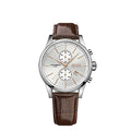 Hugo Boss Jet Chronograph Quartz Silver Dial Brown Leather Strap Watch For Men - HB1513280