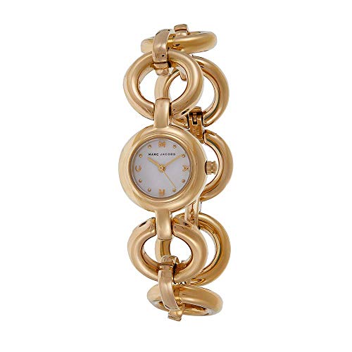 Marc Jacobs Rock White Dial Gold Stainless Steel Strap Watch for Women - MBM3005