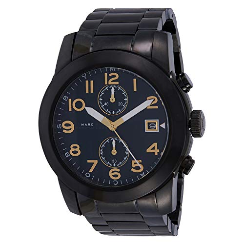 Marc Jacobs Marc Larry Black Dial Black Stainless Steel Strap Watch for Men - MBM8606