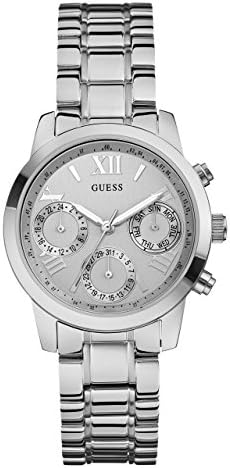 Guess Mini Sunrise Silver Dial Silver Steel Strap Watch For Women - W0448L1