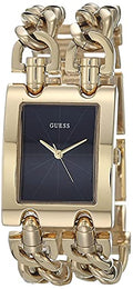 Guess Trend Multi Chain Black Dial Gold Steel Strap Watch for Women - U1117L5