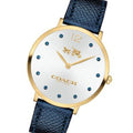 Coach Slim Easton Silver Dial Blue Leather Strap Watch for Women - 14502687