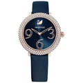 Swarovski Crystal Frost Blue Dial Blue Leather Strap Watch for Women - 5484061