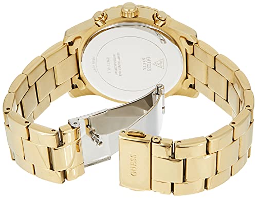 Guess Confetti Diamonds Silver Dial Gold Steel Strap Watch for Women - W0774L5