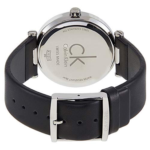 Calvin Klein Sight Black Dial Black Leather Strap Watch for Men - K1S21102