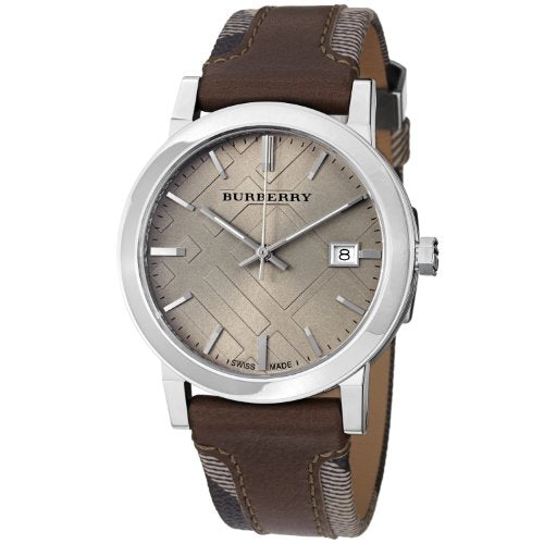 Burberry The City Beige Dial Brown Leather Strap Watch for Men - BU9020