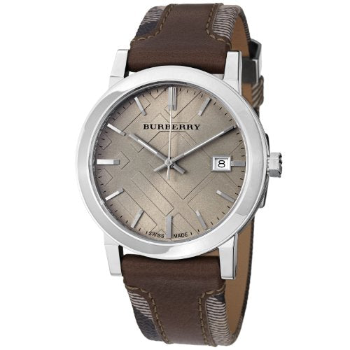 Burberry The City Grey Dial Leather Strap Watch for Men - BU9020