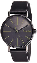 Calvin Klein Boost Black Dial Black Leather Strap Watch for Men - K7Y214CL