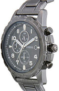 Fossil Dean Chronograph Black Dial Silver Steel Strap Watch for Men - FS4542