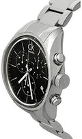 Calvin Klein Masculine Chronograph Black Dial Silver Steel Strap Watch for Men - K2H27104