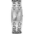 Guess Mod Heavy Metal Diamonds Silver Dial Silver Steel Strap Watch for Women - W95088L1