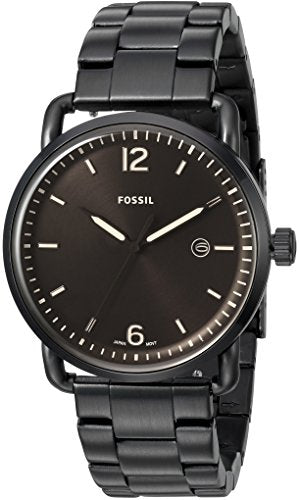 Fossil The Commuter Brown Dial Black Steel Strap Watch for Men - FS5277