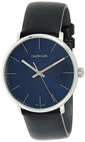 Calvin Klein High Noon Quartz Blue Dial Black Leather Strap Watch for Men - K8M211CN