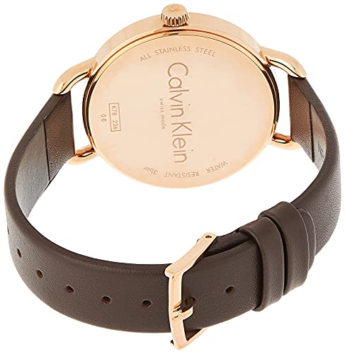 Calvin Klein Even White Dial Brown Leather Strap Watch for Women - K7B236G6