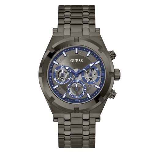 Guess Continental Grey Dial Grey Steel Strap Watch for Men - GW0260G3