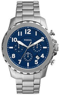 Fossil Bowman Chronograph Blue Dial Silver Steel Strap Watch for Men - FS5604