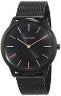 Calvin Klein Minimal Black Dial Black Mesh Bracelet Watch for Men - K3M21421