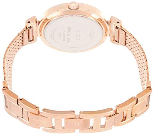 Guess Monroe Silver Dial Rose Gold Steel Strap Watch For Women - W1152L3