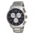 Calvin Klein City Chronograph Black Dial Silver Steel Strap Watch for Men - K2G2714X