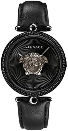 Versace Palazzo Empire Black Dial Black Leather Strap Watch for Women - VCO050017