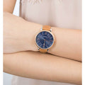 Fossil Jacqueline Date Luggage Blue Dial Brown Leather Strap Watch for Women - ES4274