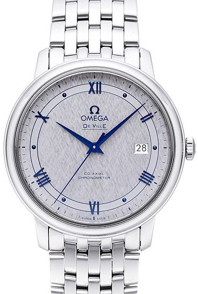 Omega De Ville Prestige Co-Axial Grey Dial Silver Steel Strap Watch for Men - 424.10.40.20.06.002