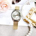 Guess Whisper Silver Dial Gold Mesh Bracelet Watch for Women - W1084L2