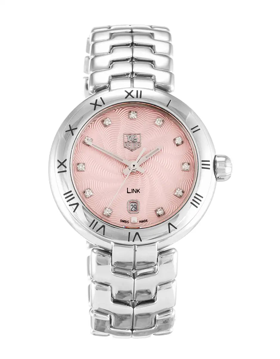 Tag Heuer Link Diamonds Pink Dial Silver Steel Strap Watch for Women - WAT1415.BA0954