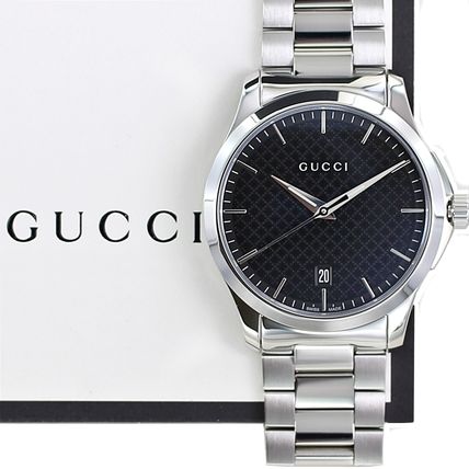 Gucci G Timeless 400 Quartz Black Dial Silver Steel Strap Unisex Watch - YA126457