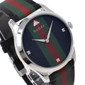 Gucci G Timeless Quartz Black Dial Black Leather Strap Watch For Men - YA1264079