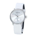 Calvin Klein Accent White Dial White Leather Strap Watch for Women - K2Y231K6