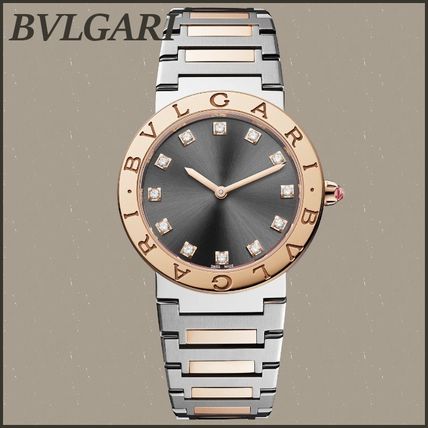 Bvlgari Lady Quartz Diamonds Grey Dial Two Tone Steel Strap Watch for Women - BVLGARI103067