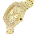 Guess Raven Diamonds Gold Dial Gold Steel Strap Watch for Women - GW0104L2