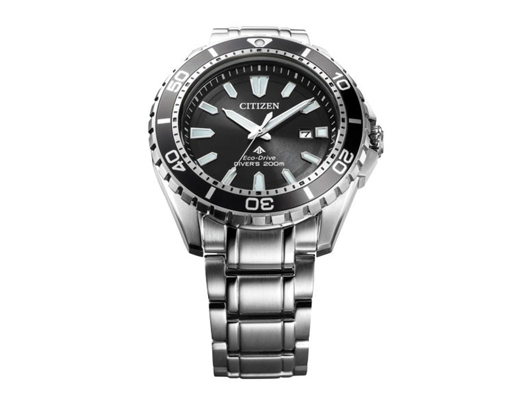 Citizen Promaster Diver Chronograph Black Dial Silver Stainless Steel Watch For Men - BN0190-82E