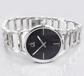 Calvin Klein Stately Black Dial Silver Steel Strap Watch for Women - K3G23121