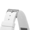 Guess Frontier Diamonds Silver Dial White Rubber Strap Watch for Women - GW0045L1