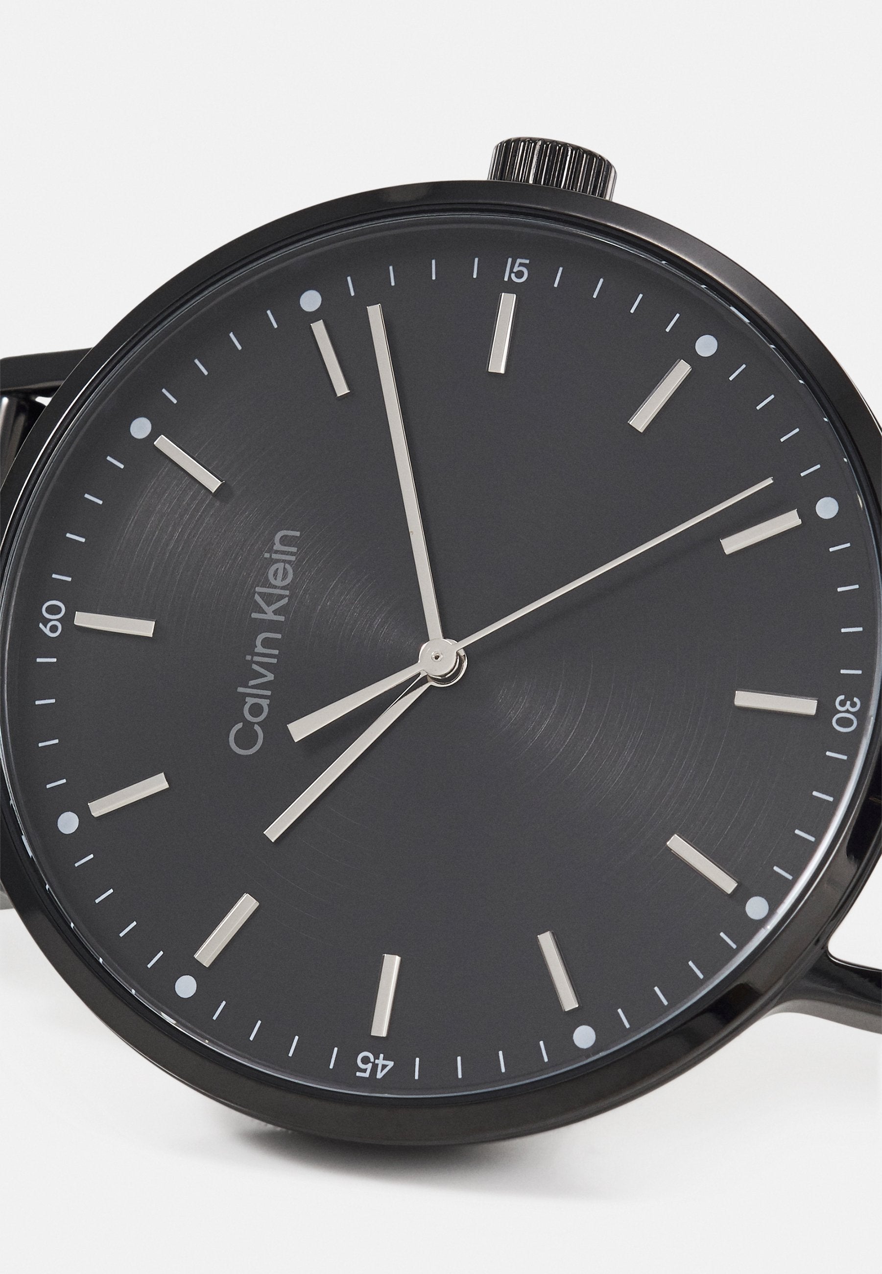 Calvin Klein City Quartz Black Dial Black Leather Strap Watch for Men - K2G2G4C1