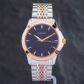 Gucci G Timeless Quartz Black Dial Two Tone Mesh Bracelet Watch For Women - YA126512